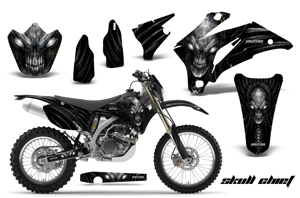 Yamaha WR 250-450 07-10 Graphics Kit Skull Chief Silver NP